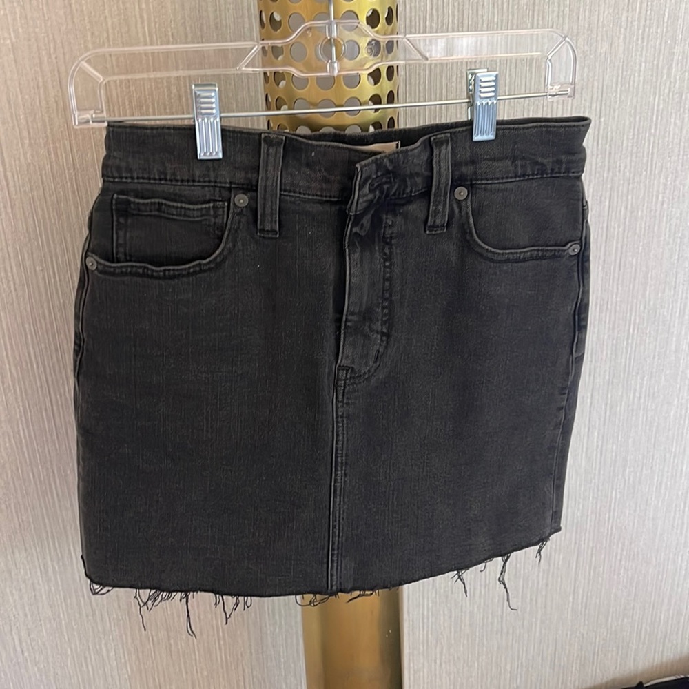 Madewell black jean skirt